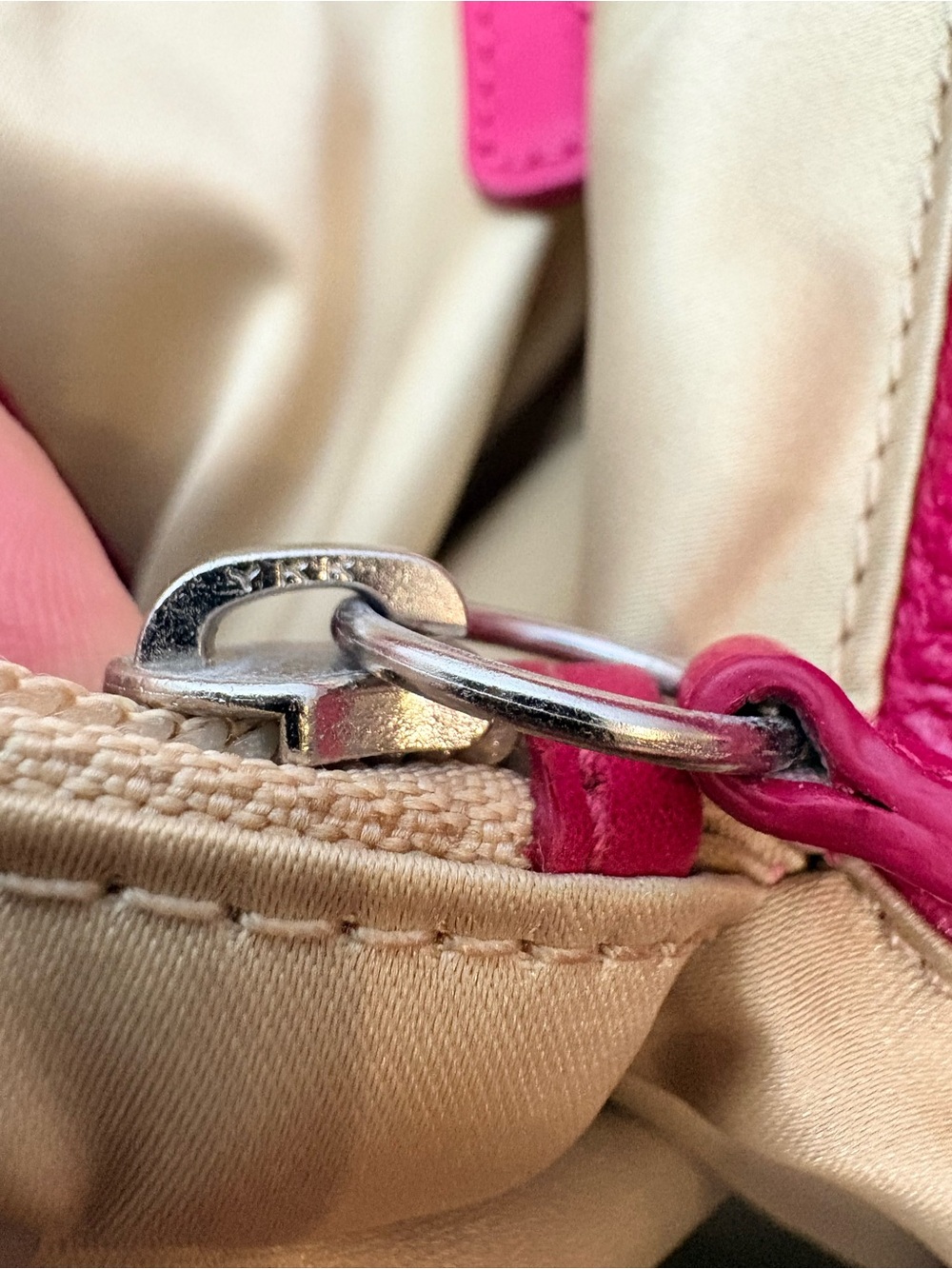 Coach Hampton Raspberry Pink Pebbled Leather Shoulder Bag - Picture 3 of 14